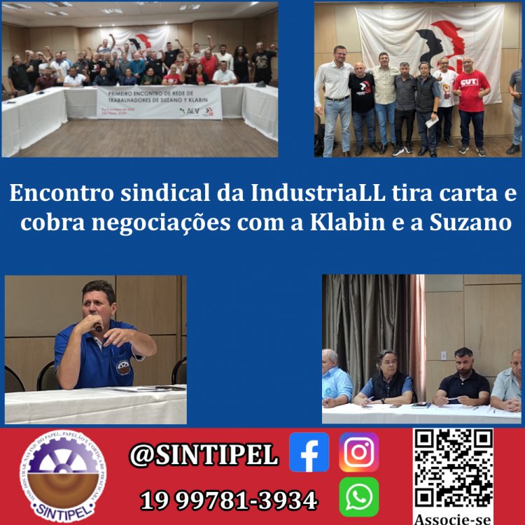 Encontro sindical da IndustriaLL tira carta e cobra negociações com a Klabin e a Suzano