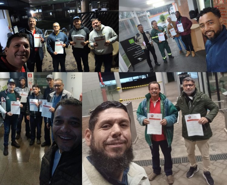 Diretores do Sintipel orientam trabalhadores sobre riscos