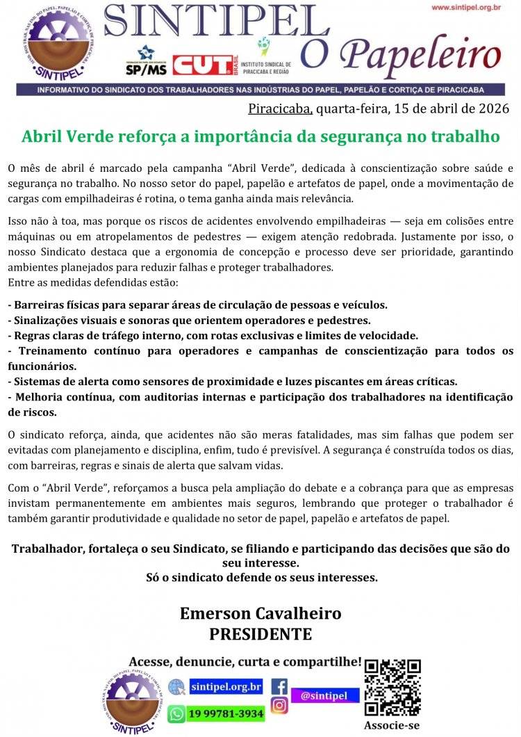 Abril Verde reforça a importância da segurança no