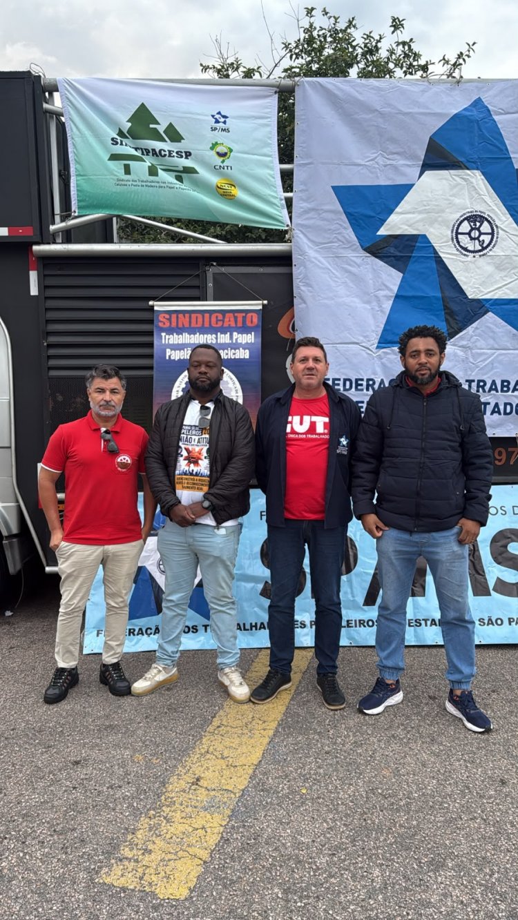 Sintipel participa de mobilização dos trabalhadores na Klabin, em Jundiaí