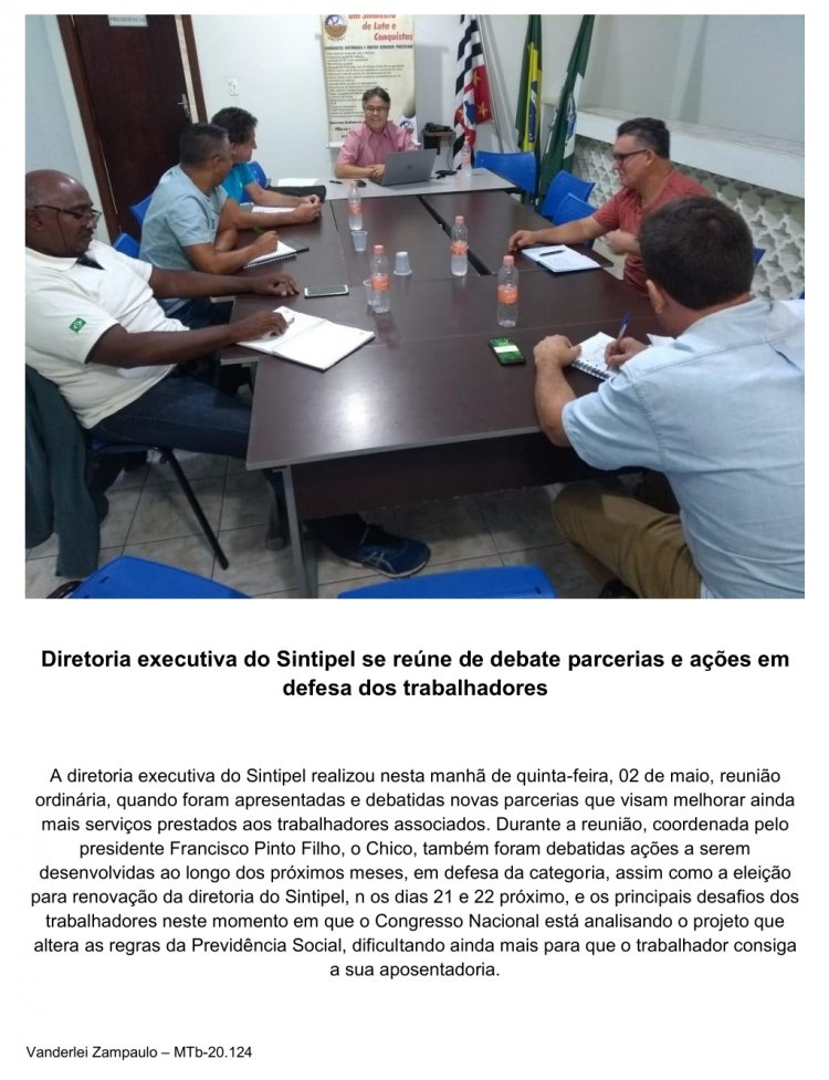 Diretoria executiva do Sintipel se reúne de debate parcerias e ações em defesa dos trabalhadores