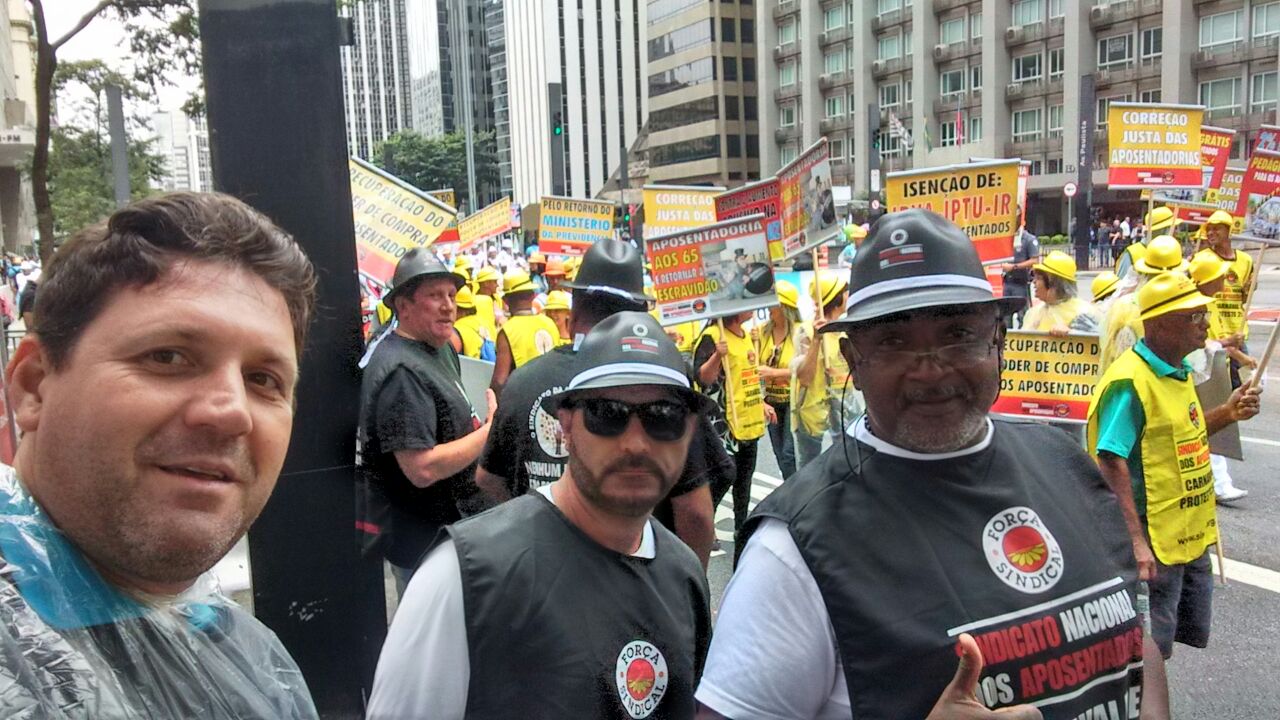 Diretores do Sintipel participaram em São Paulo de manifestação contra a reforma da Previdência 